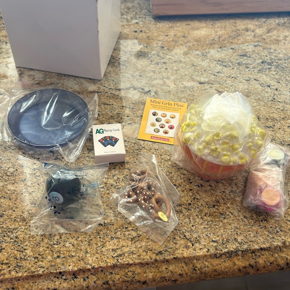 Never Used - American Girl snacks and games